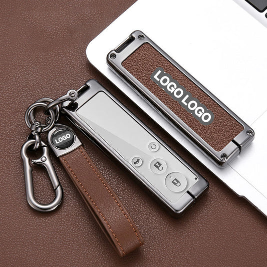 For BYD Speed Racer Key Fob Cover BYD New Speed Racer G5 Long Key Metal Leather Shell Buckle