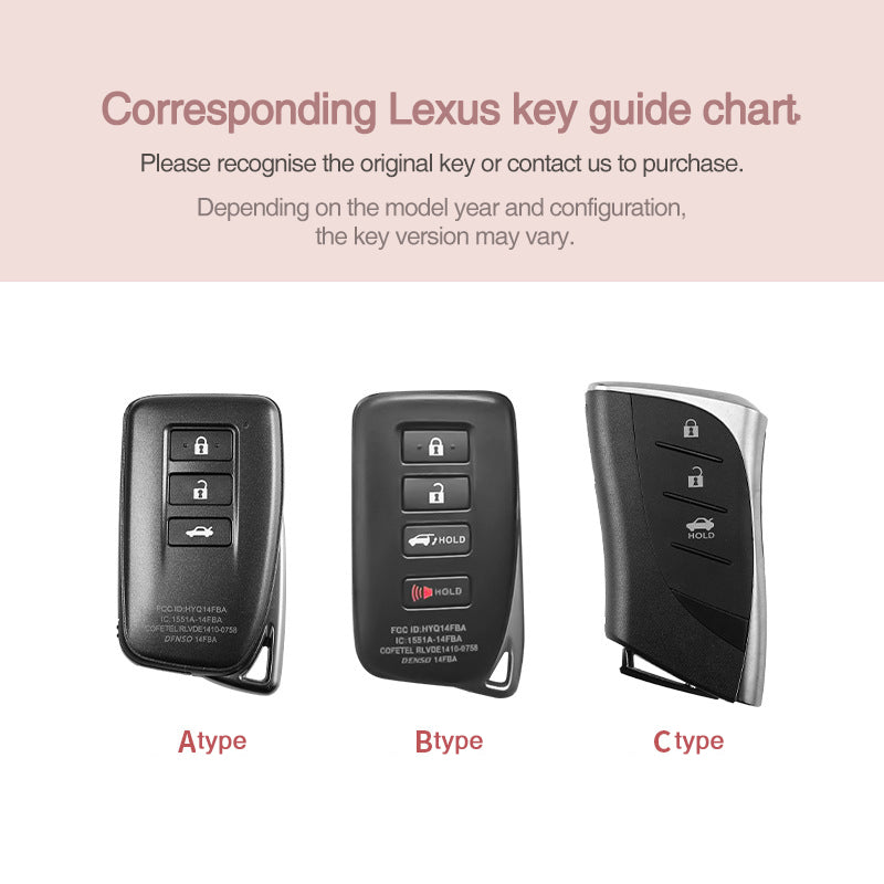 Für Lexus Autoschlüsselabdeckung – 4 Tasten | IS200, IS250, IS300, IS350, ES300, RC200T﻿, RC300, RC350, LX570, NX200, NX300, RX350, RX450 Schlüsselanhängerabdeckung