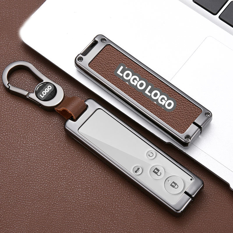 For BYD Speed Racer Key Fob Cover BYD New Speed Racer G5 Long Key Metal Leather Shell Buckle