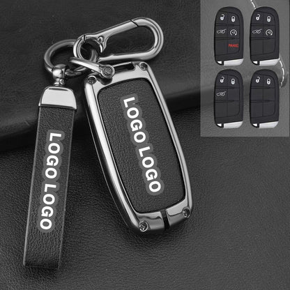 Für Jeep/Dodge/Chrysler-Schlüsselabdeckung mit 4 Tasten (2013+) | 300, RAM, Grand Cherokee, Renegade, Wrangler, Compass, Gladiator, Patriot-Schlüsselanhängerabdeckung