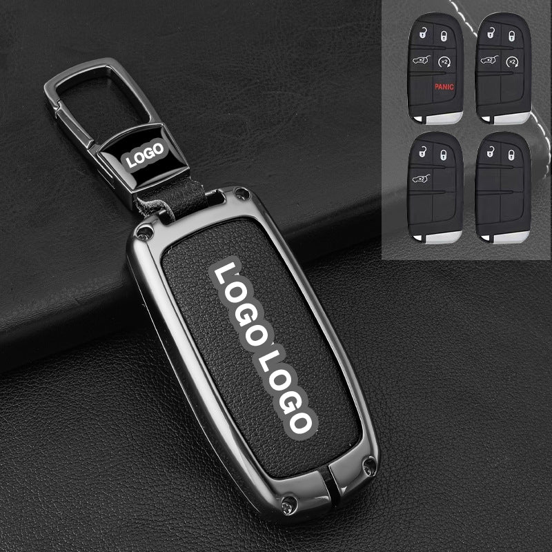 Für Jeep/Dodge/Chrysler-Schlüsselabdeckung mit 4 Tasten (2013+) | 300, RAM, Grand Cherokee, Renegade, Wrangler, Compass, Gladiator, Patriot-Schlüsselanhängerabdeckung
