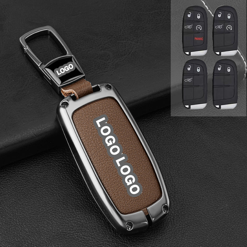 Für Jeep/Dodge/Chrysler-Schlüsselabdeckung mit 4 Tasten (2013+) | 300, RAM, Grand Cherokee, Renegade, Wrangler, Compass, Gladiator, Patriot-Schlüsselanhängerabdeckung